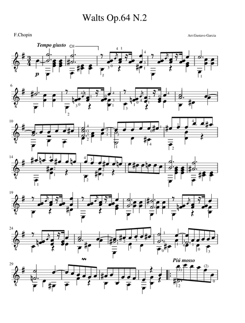 Chopin Walts Op.64 N.2 (Guitar solo).