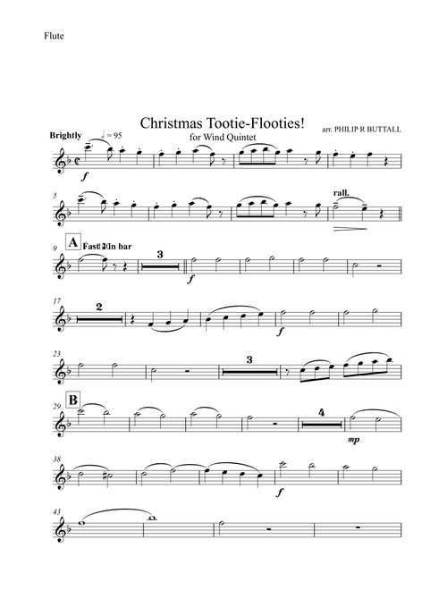 Christmas Tootie-Flooties! (Wind Quintet) - Set of Parts [x5] - Philip R Buttall (Woodwind Ensemble)