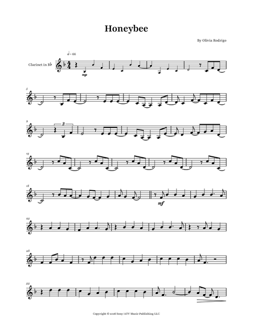 Honeybee (Arr. Glauco Fernandes) - Olivia Rodrigo (Clarinet Solo)