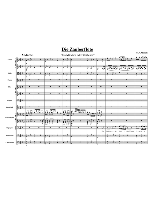 W.A.Mozart - Die Zauberflöte - "Ein Mädchen oder Weibchen"