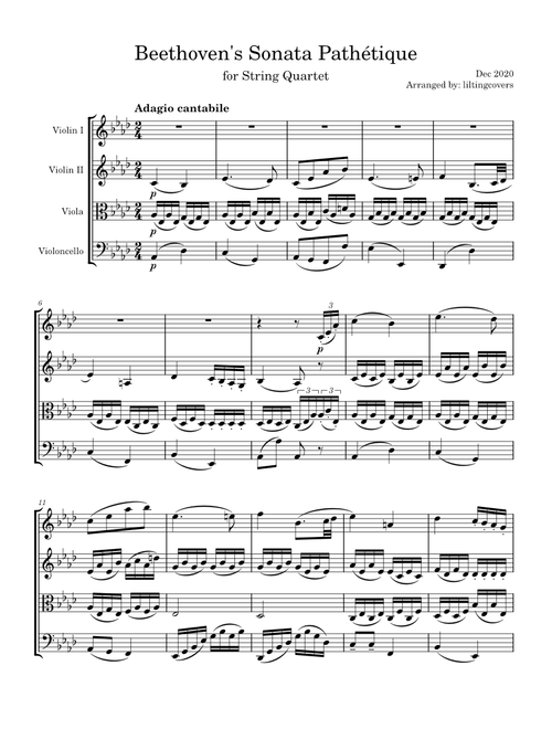Piano Sonata No. 8, Op. 13 ("Pathetique"), 2nd Movement – Ludwig van Beethoven