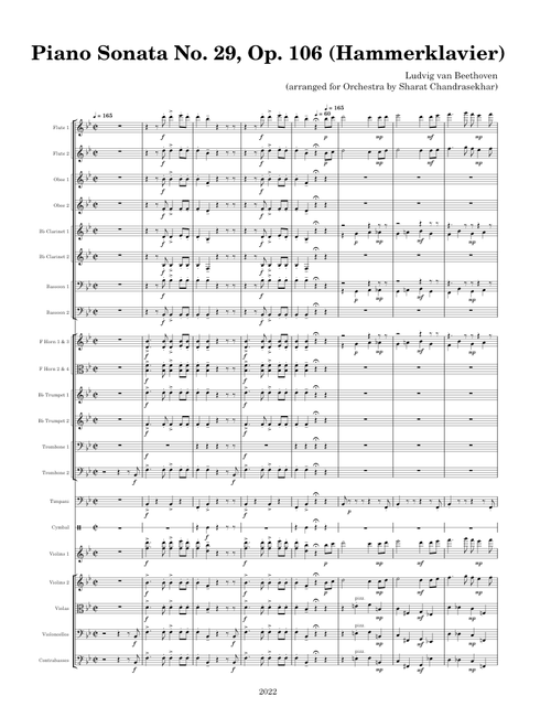 Piano Sonata No. 29 in B-flat Major "Hammerklavier" – Ludwig Van Beethoven