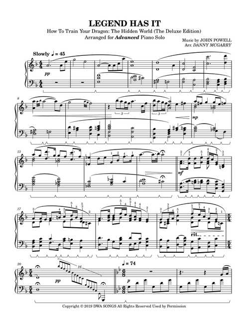 Legend Has It/cliffside Playtime (Arr. Danny McGarry) - Various Artists (Piano Solo)