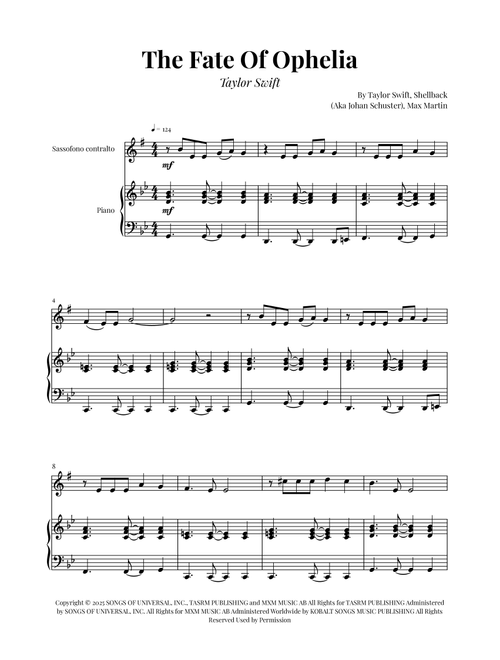 The Fate Of Ophelia (Arr. Glauco Fernandes) - Taylor Swift (Alto Sax and Piano)