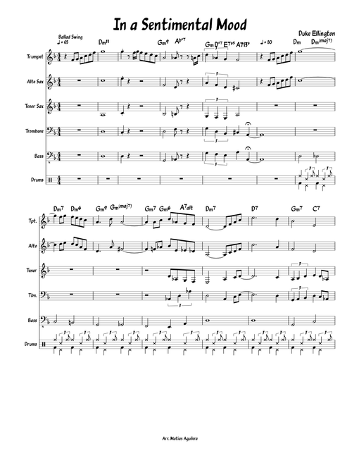 in a sentimental mood arr