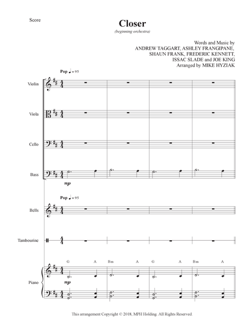Closer (Arr. Mike Hyziak) - The Chainsmokers Feat. Halsey (Small Ensemble)