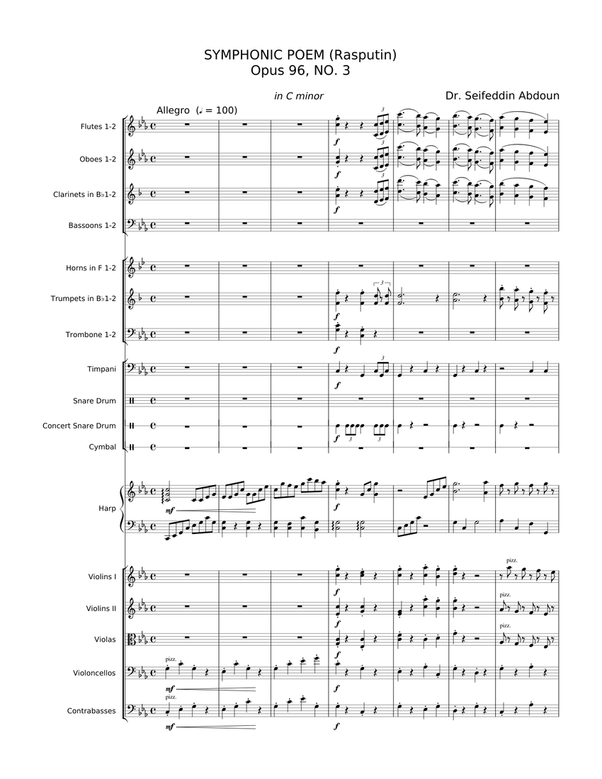 Symphonic Poem No. 3 in C minor (Rasputin) Dr. Seifeddin Abdoun Sheet