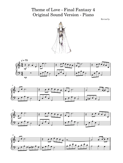 Theme of love – Final Fantasy 4 Original Sound Version - Piano