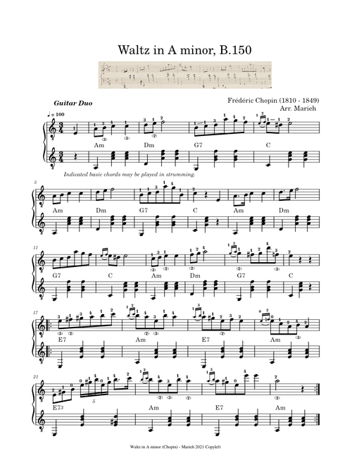 Waltz in A minor, B.150 – Frédéric Chopin (1810 - 1849)