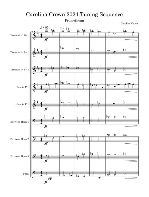 Carolina Crown 2024 Tuning Sequence (Late Season)