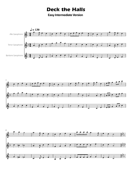 Deck The Halls - Sax ATB Trio (Arr. Ygor Nunes) - Thomas Oliphant (Woodwind Ensemble)