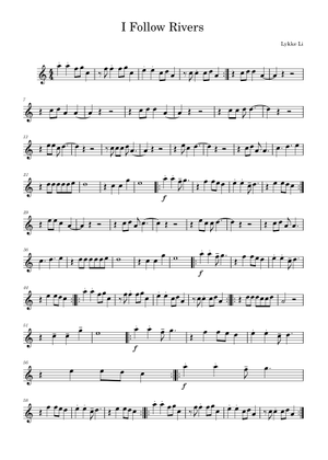 I follow rivers – Lykke Li Sheet Music for Piano (Solo) easy ...