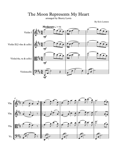 The Moon Represents My Heart (Arr. Sherry Lewis) - Kris Lennox (String Ensemble)
