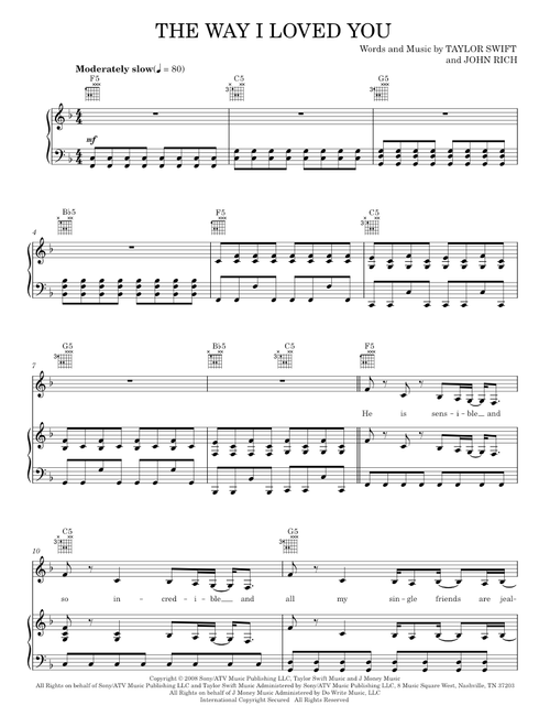 The way i loved you - Taylor Swift