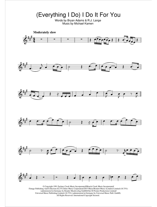 (Everything I Do) I Do It For You - Bryan Adams (Alto Sax Solo)