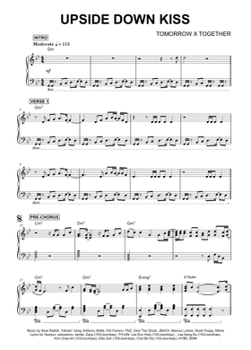 Free Upside Down Kiss by TOMORROW X TOGETHER sheet music