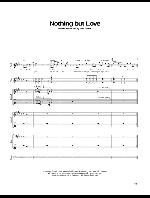 Nothing But Love - Mr Big (Guitar Tab)