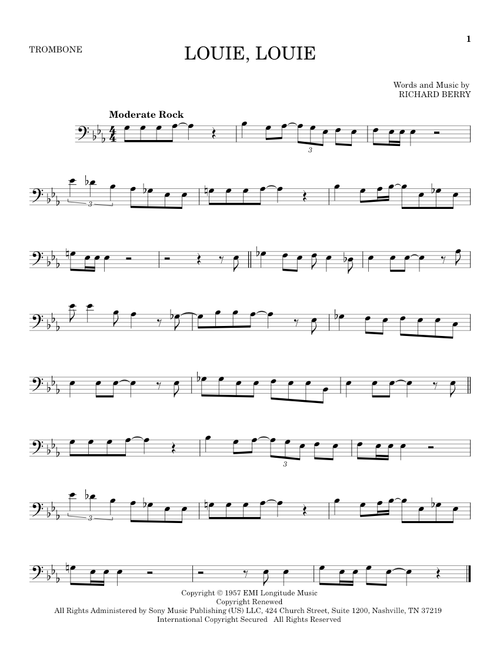 Louie, Louie - Kingsmen (Trombone Solo)