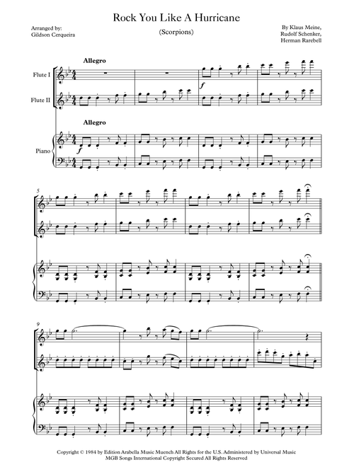 Rock You Like A Hurricane (Arr. Gildson Cerqueira) - Scorpions (Instrumental Duet and Piano)