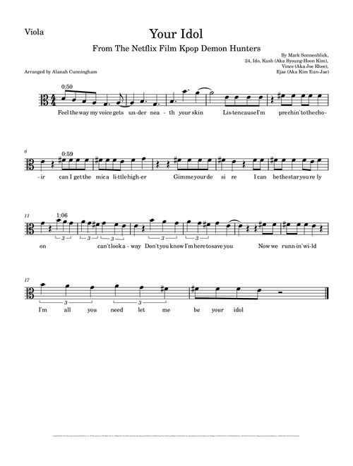 Your Idol (Arr. Alanah Cunningham) - Saja Boys (Viola Solo)