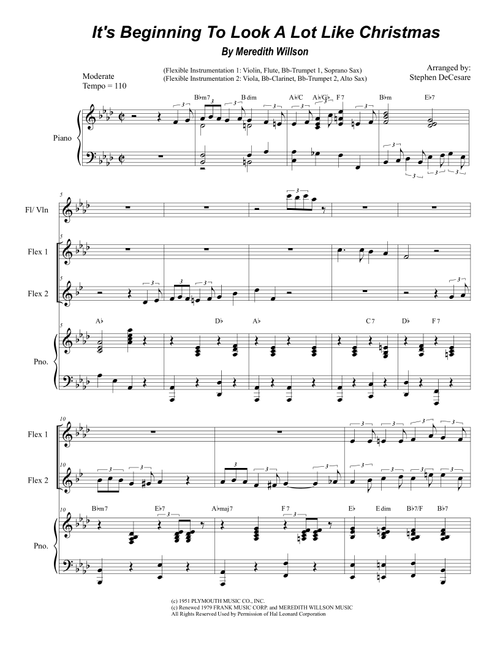 It's Beginning To Look Like Christmas (Arr. Stephen DeCesare) - Meredith Willson (Large Ensemble)