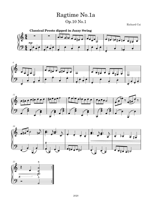 Op.10 No.1 Ragtime No.1A