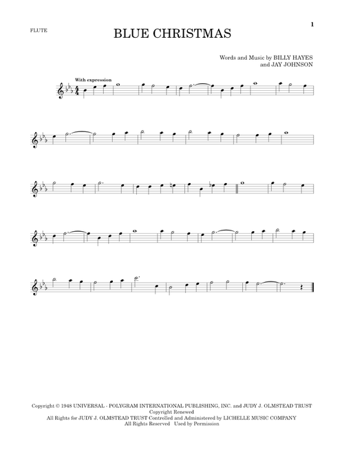 Blue Christmas - Elvis Presley, Browns (Flute Solo)