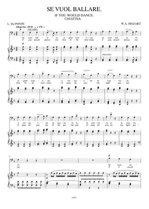 W. A. Mozart - Marriage of Figaro (for piano solo) Sheet Music for W. A. Mozart - Marriage of Figaro (for piano solo) Sheet Music for