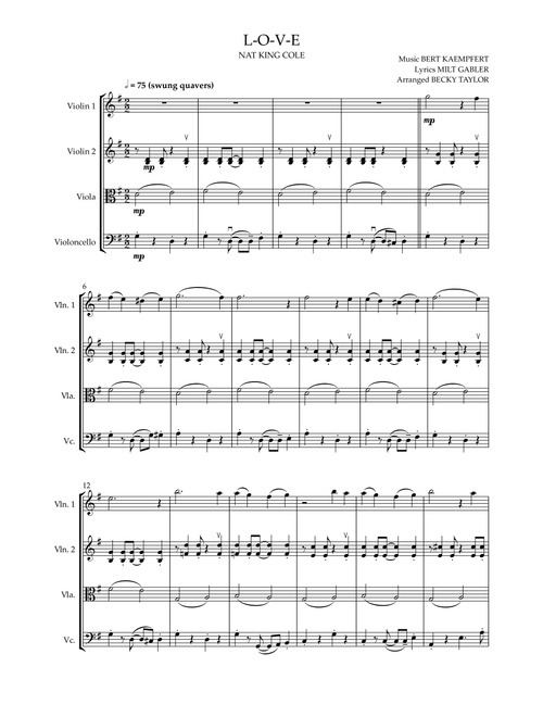 L-O-V-E (Arr. Becky Taylor) - Natalie Cole (String Quartet)