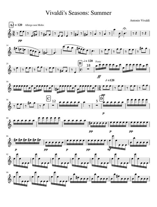 Vivaldi s Seasons Summer tenor perfect