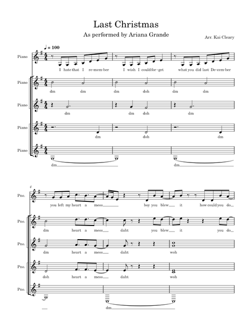 Last Christmas – Ariana Grande (SSAA)