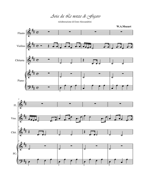 aria from Le nozze di Figaro (Arr. E.Alessandrini) - W.A.Mozart (Small Ensemble)