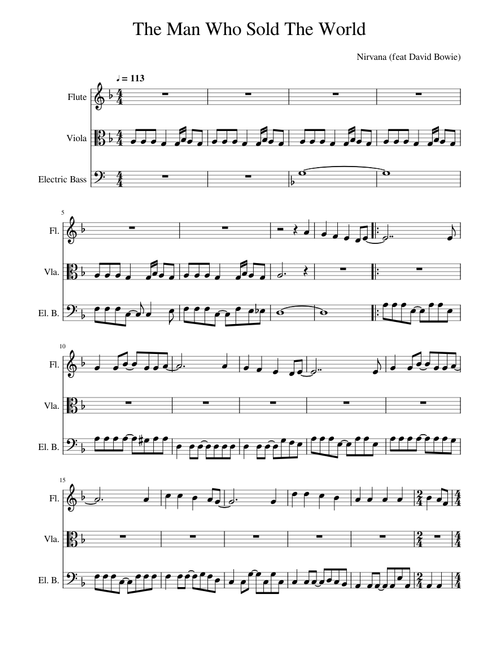 The Man Who Sold The World (Flute, Viola, Bass)
