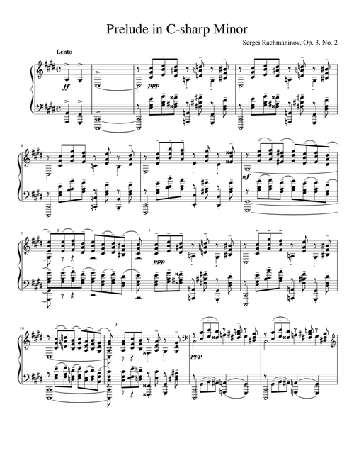 Prelude in C-sharp Minor, Opus 3 No. 2 – Sergei Rachmaninoff