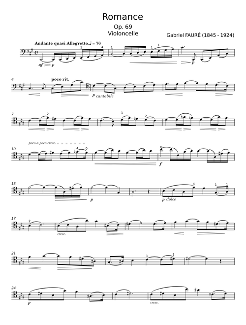 Romance, Op.28 - Gabriel Fauré