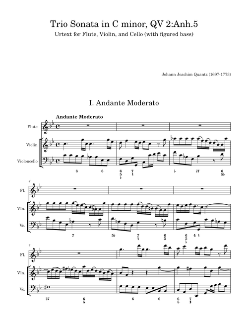 Trio Sonata in C minor, QV 2:Anh.5: I. Andante Moderato, II. Allegro – Johann Joachim Quantz