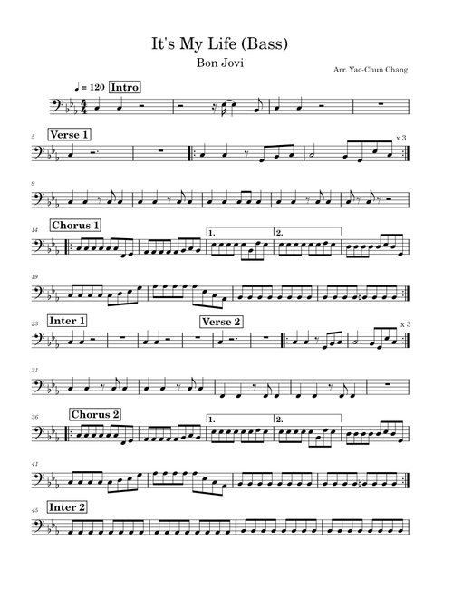 It's My Life (Bass)
