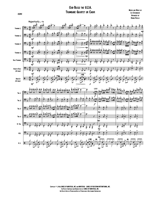 God Bless The U.s.a. (Arr. Dennis Ruello) - Lee Greenwood (Small Ensemble)