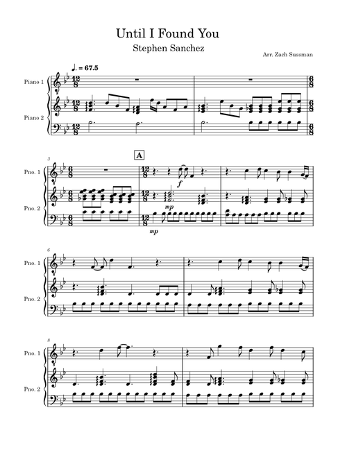 Until I Found You, Score for Piano and Voice