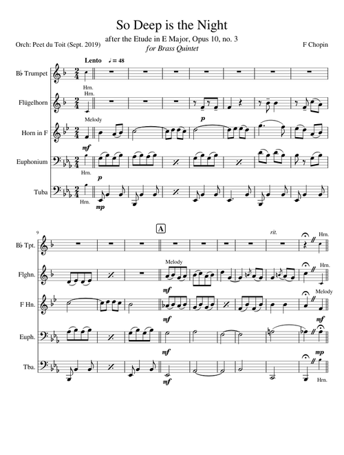 So deep is the Night - F Chopin (Brass Quintet)