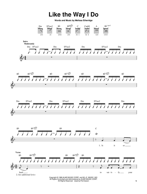 Like The Way I Do - Melissa Etheridge (Easy Guitar)