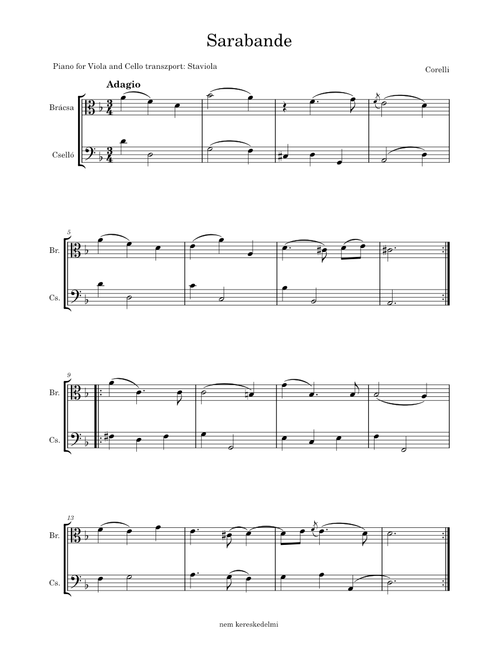 Sarabande Viola and Cello