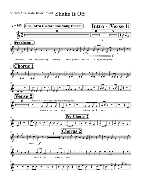 Shake It Off - Taylor Swift (Violin/Alternate Instrument)