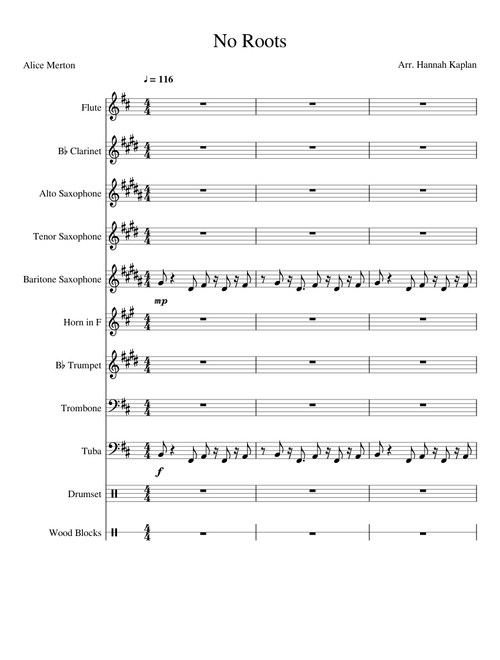 No Roots - Alice Merton for Pep/ Marching Band
