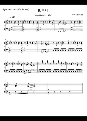 Jump - Van Halen Sheet Music with Chords for Piano, Synthesizer