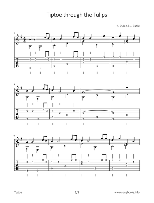 Tiptoe through the Tulips (Arr. Bettina Schipp) - A. Dubin & J. Burke (Solo Guitar)