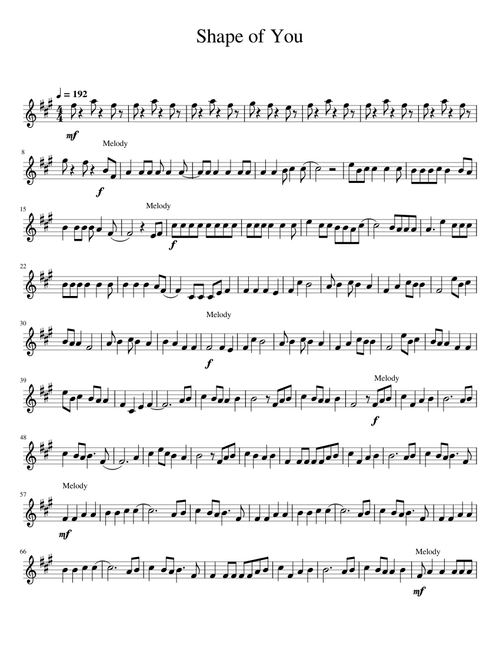 Shape of You Violin