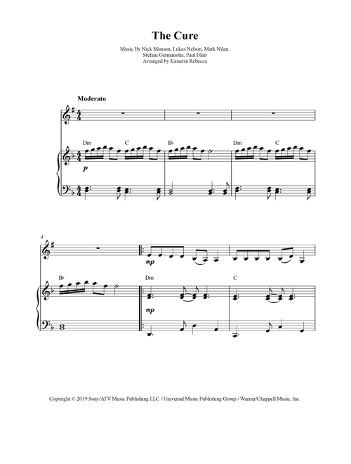 The Cure (Arr. Kaiserin Rebecca) - Lady Gaga (Clarinet and Piano)