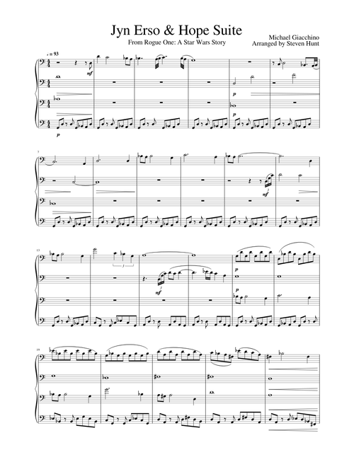 Star Wars: Rogue One Jyn Erso & Hope Suite for Cello Quartet