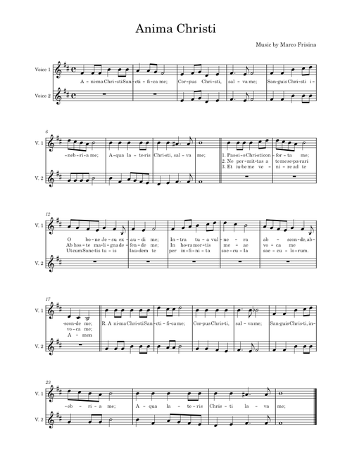 Anima Christi – Marco Frisina Anima Christi